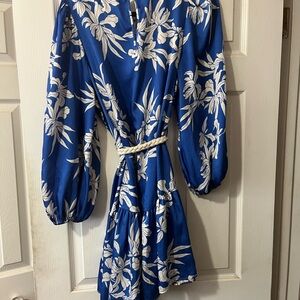 Alexis x Target Blue Floral Puff Sleeve Mini Dress